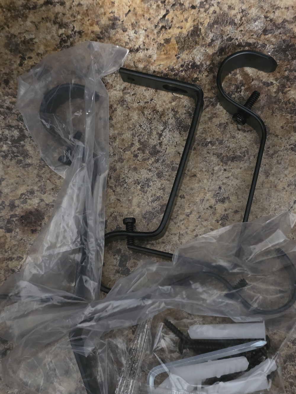 Black Metal Curtain Rod Bracket Set - Home Accents